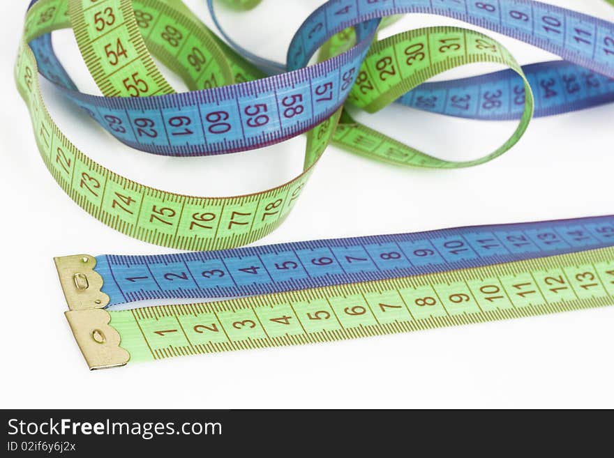 Measuring tape isolated on a white background