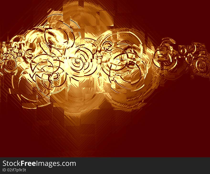 Gold metallic background with circles