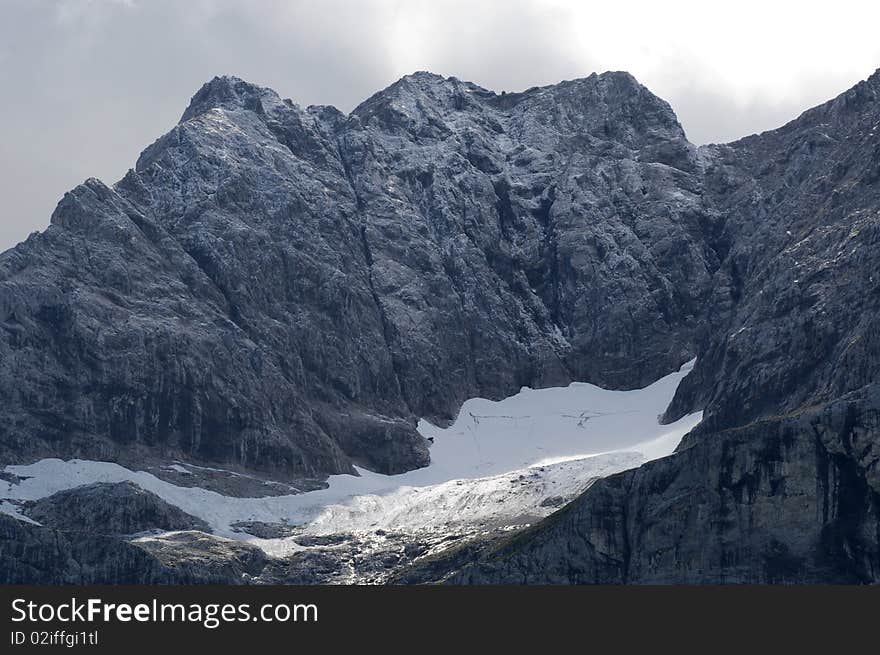 Snow in the higher mountains. Snow in the higher mountains.