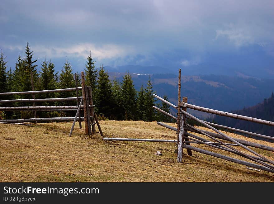 Wooden in a mountain valley