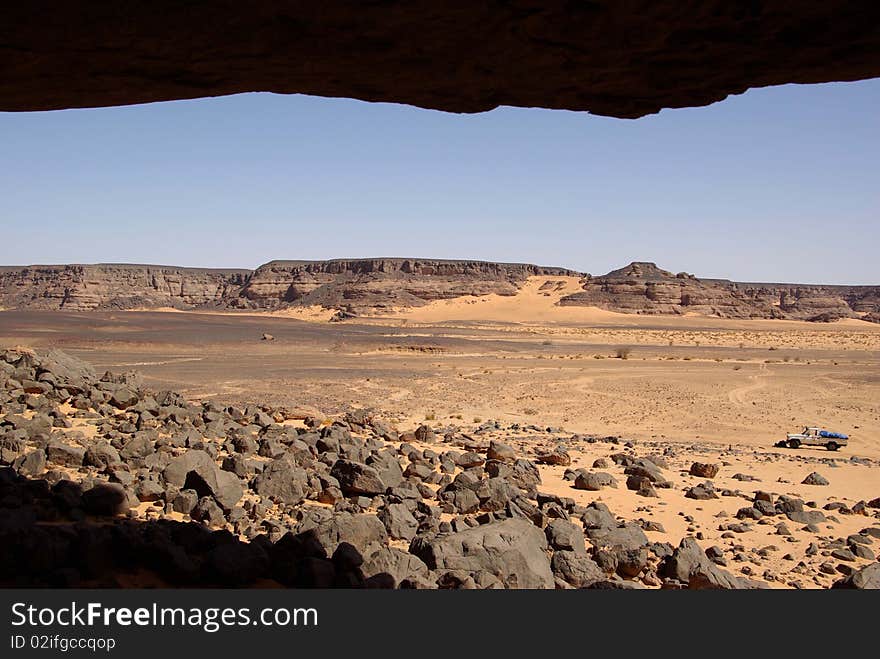 Landscape in the desert of Libya, in Africa. Landscape in the desert of Libya, in Africa