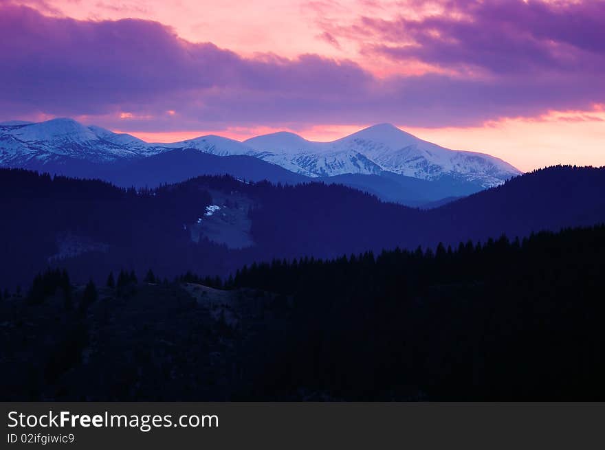 Dawn In Mountains