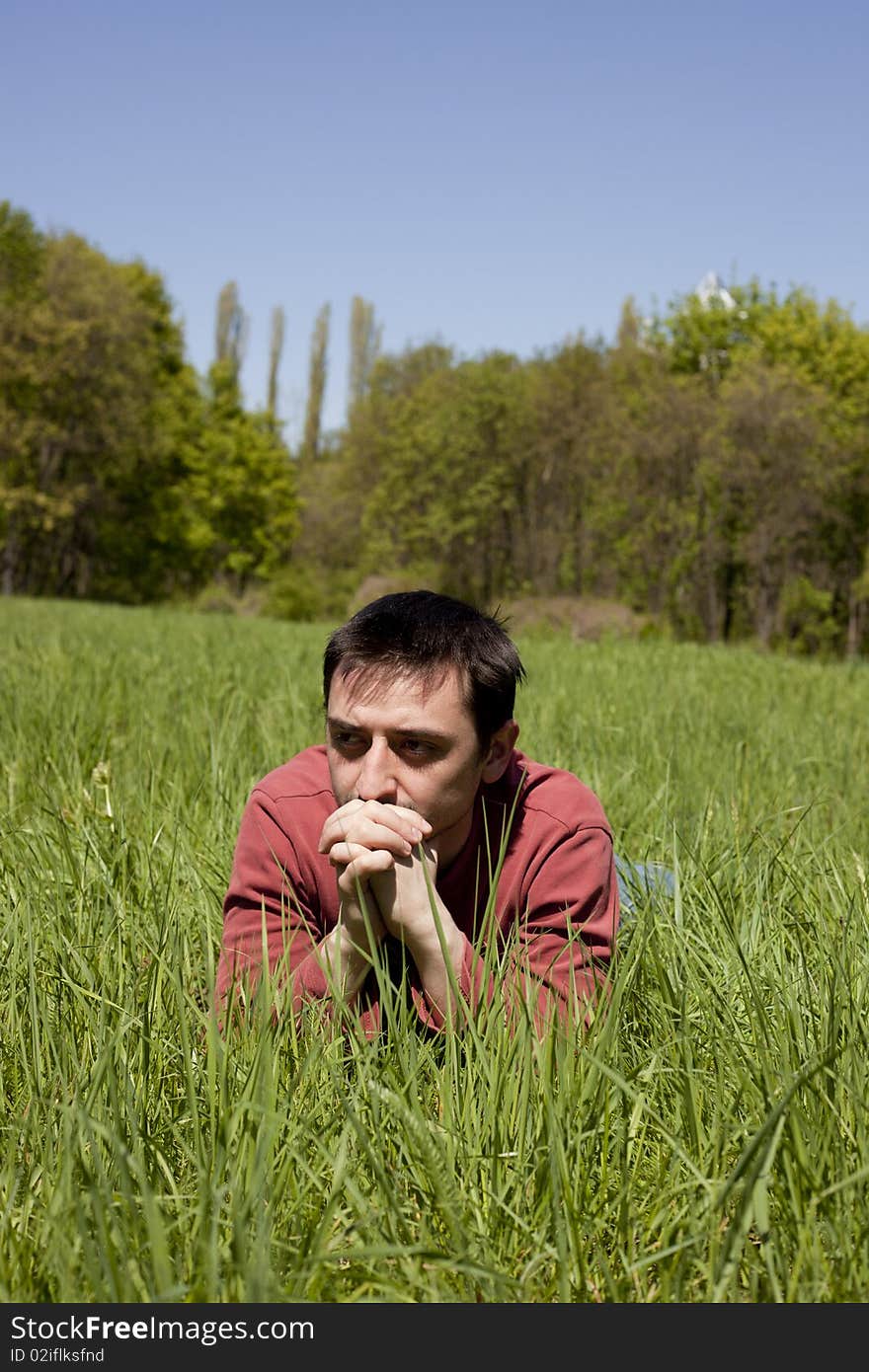 Young Man In The Middle Of Nature