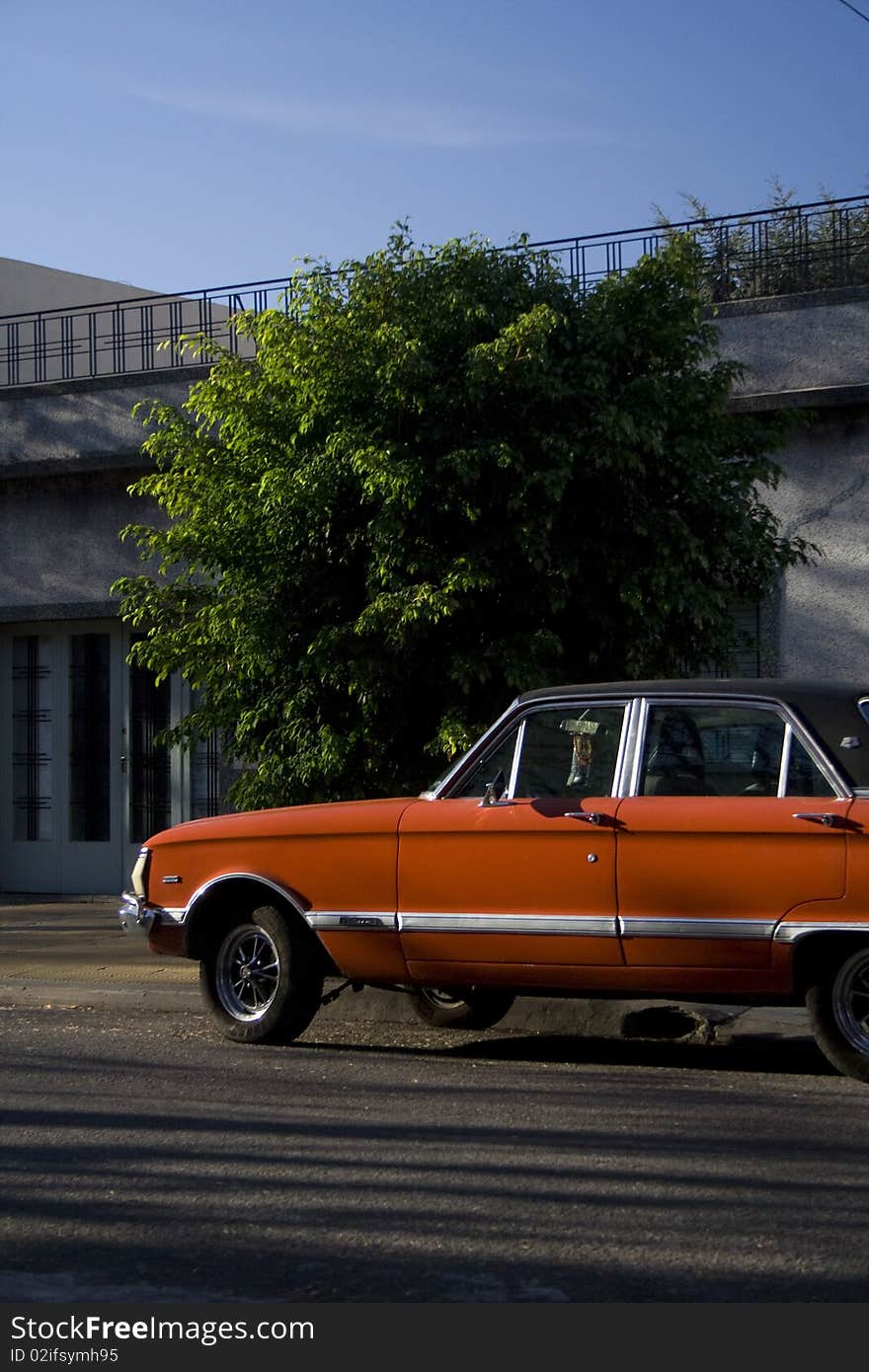 Vintage Ford Falcon on Buenos Aires Streets. Vintage Ford Falcon on Buenos Aires Streets