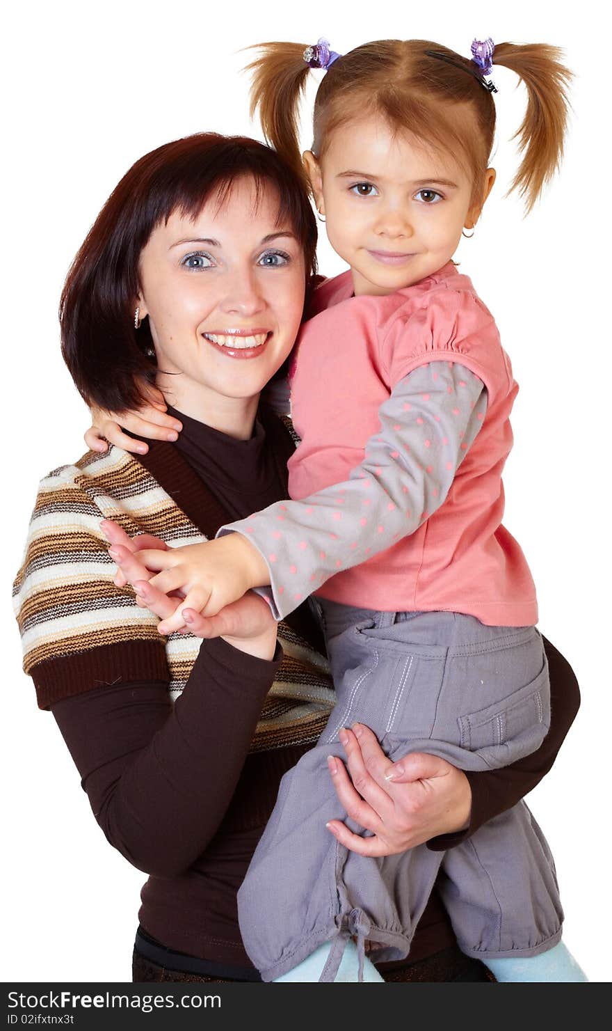 Happy mother with little daughter