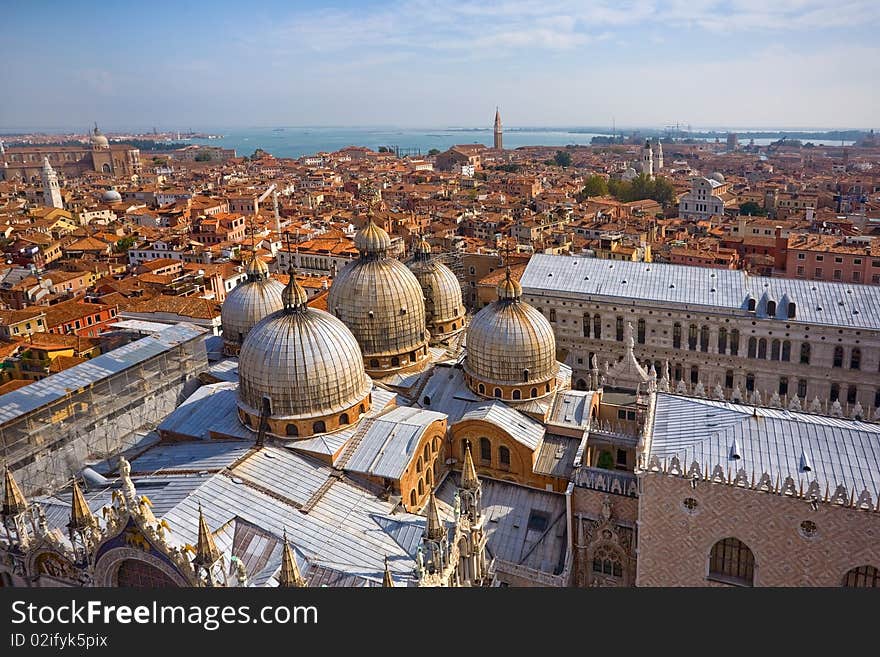 Panoramic view of Venice Italy