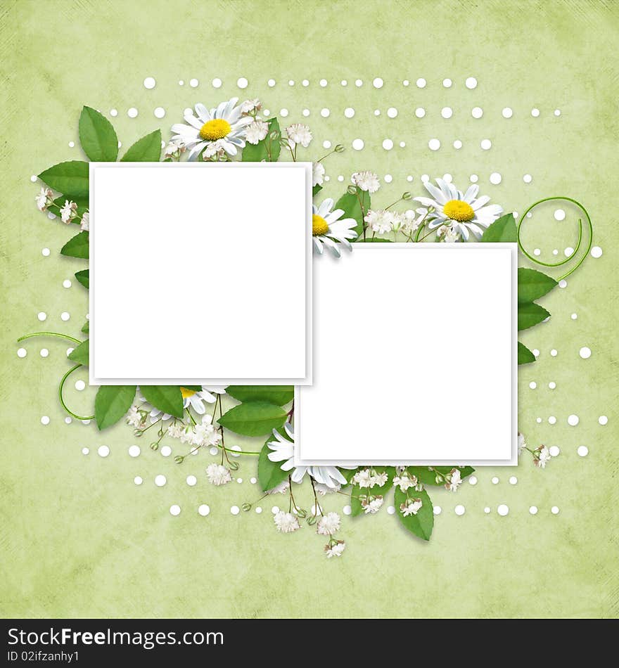 Card for the holiday  with flowers on the abstract background