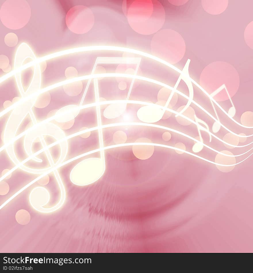 Abstract musical background with blurred lights