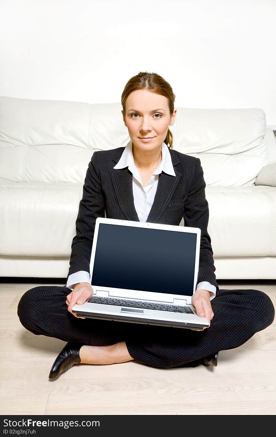 Business woman with laptop