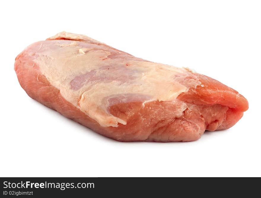 Raw pork chop isolated on white background