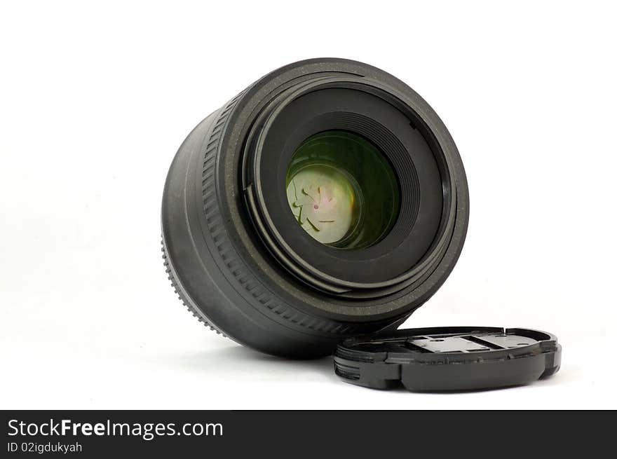 35mm Prime Dslr Lens Isolated Angle View