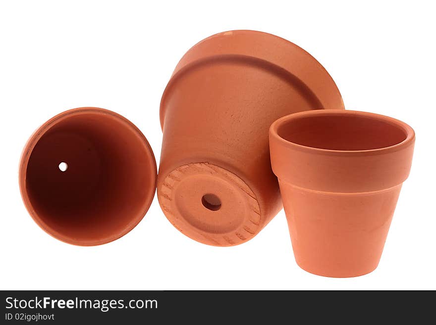 Ceramic pots for cultivation of plants in house conditions and for sprouts in agriculture.