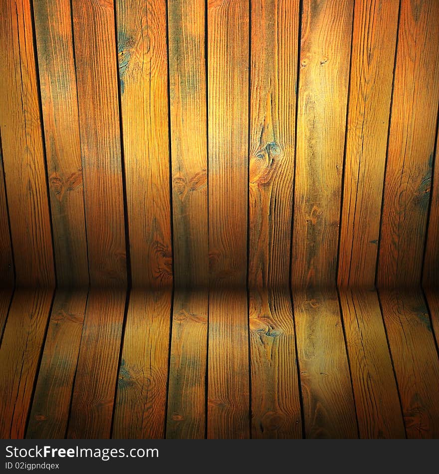 Old wooden interior, is empty for your design