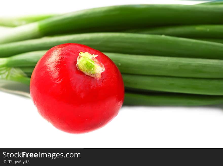 Radish and onion