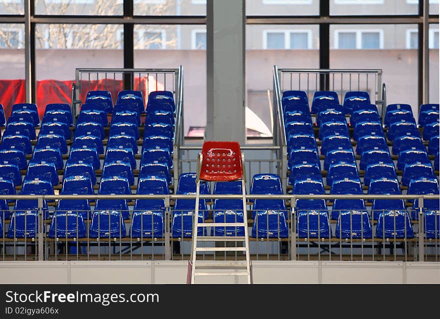 Free blue seats at stadium