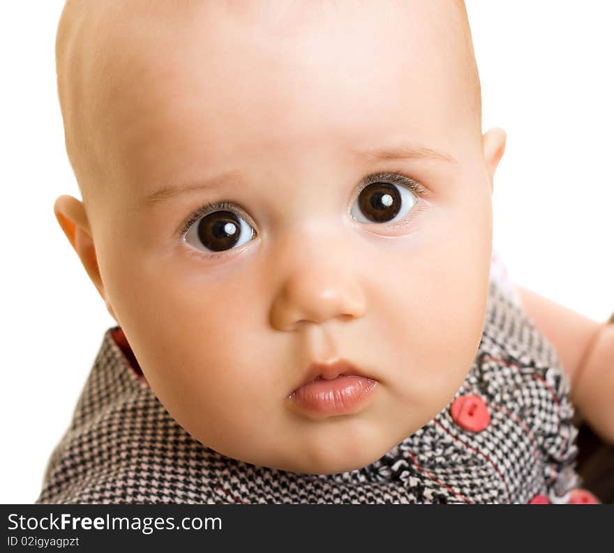 Beautiful baby on white background