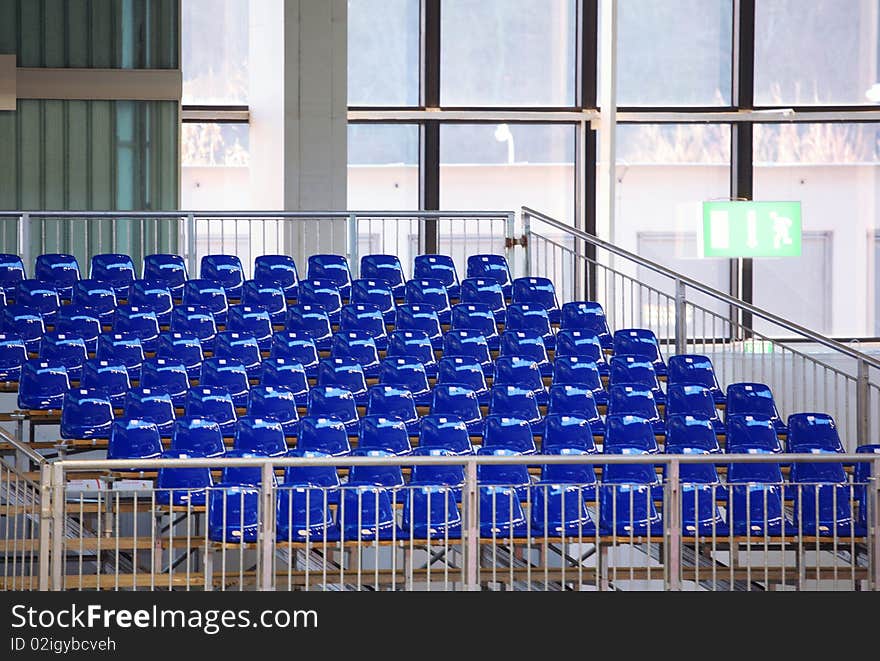 Free blue seats at stadium