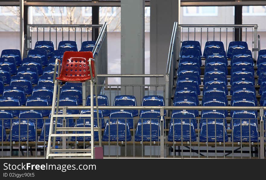 Free blue seats at stadium