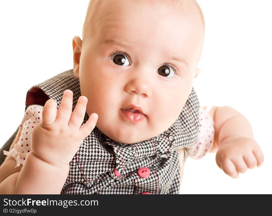 Beautiful baby on white background