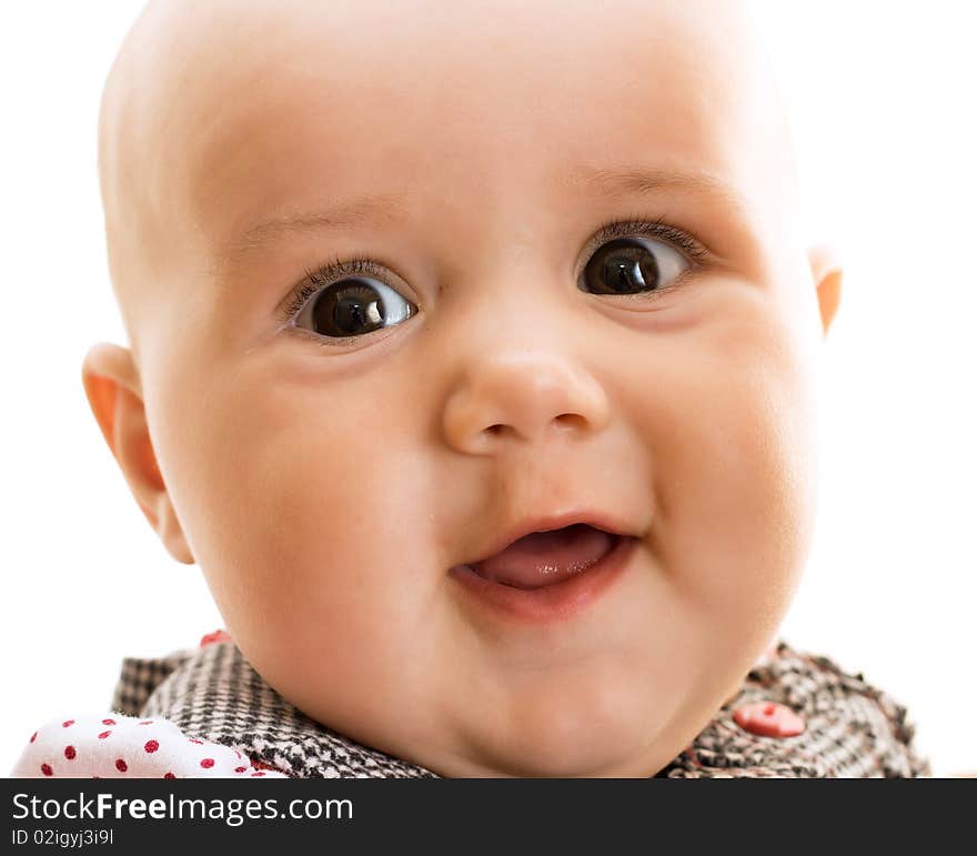 Beautiful baby on white background