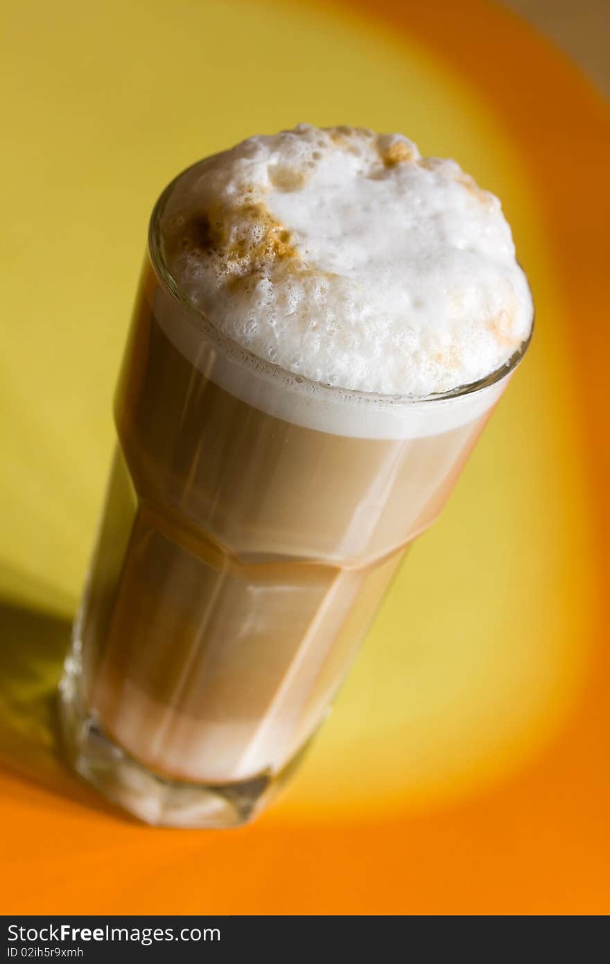 Fresh Latte Macchiato , a close up shot