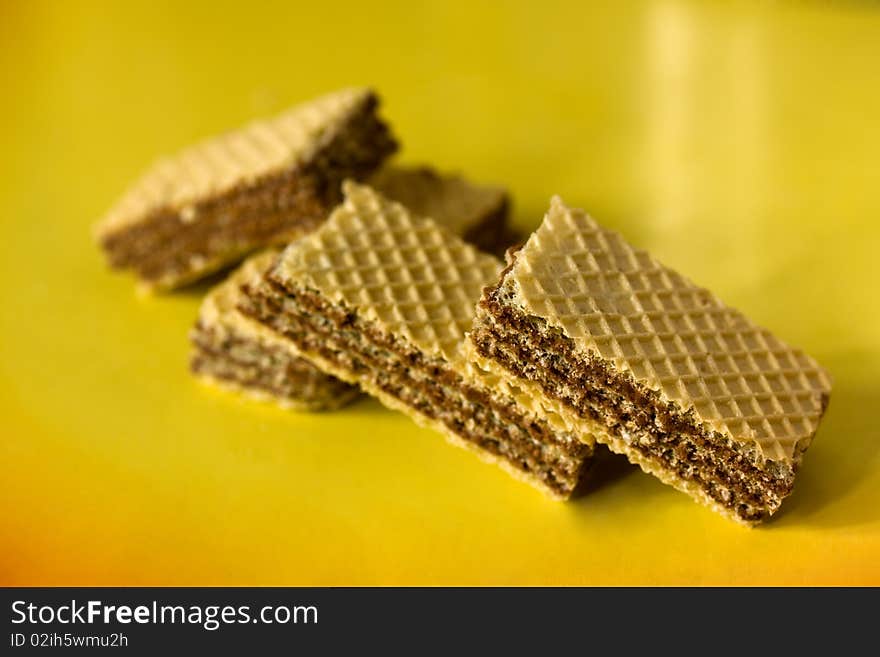 Wafer on a yellow background