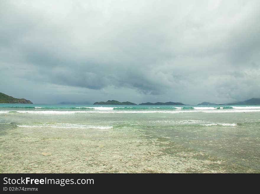 Scenic stormy water