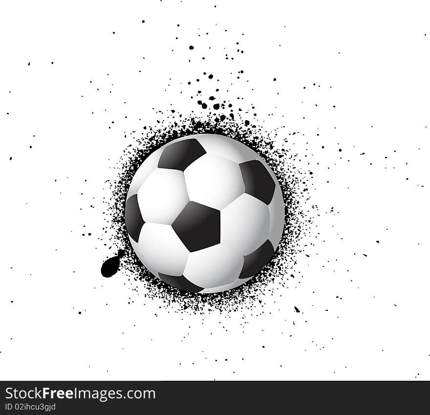 Grunge soccer 3d Football with whit background. Grunge soccer 3d Football with whit background