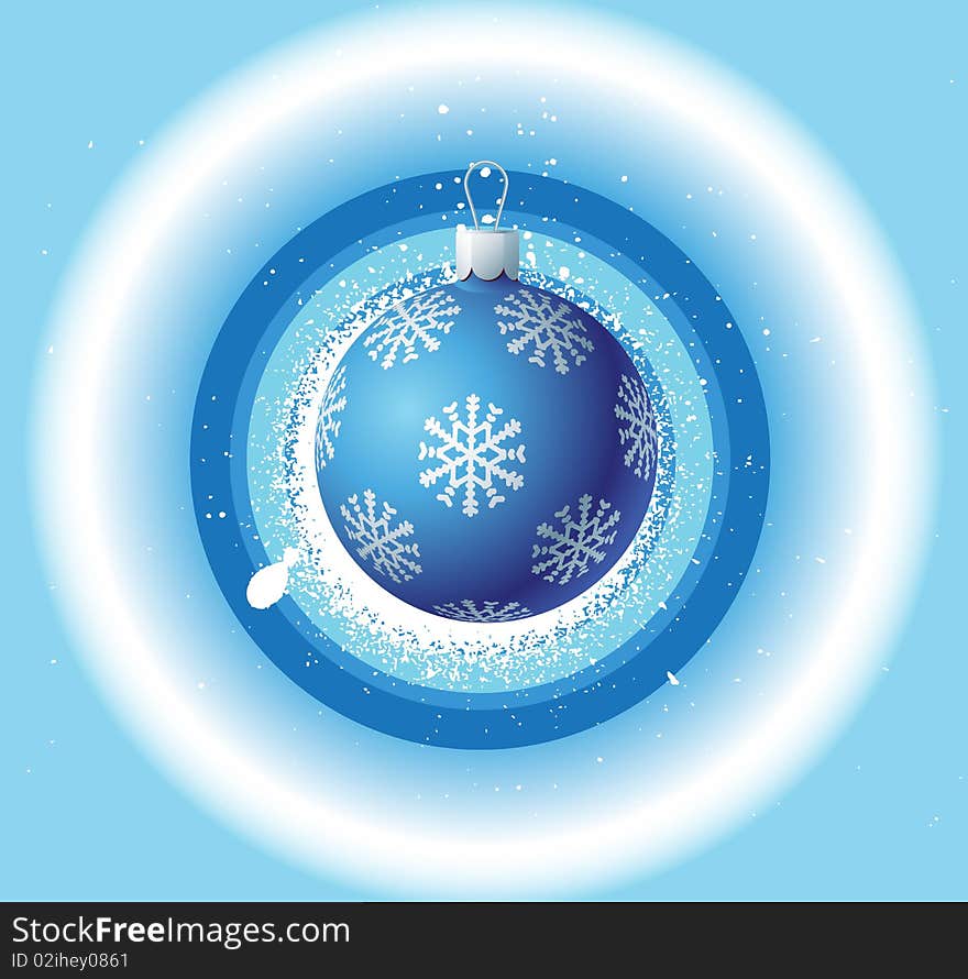 Christmas background and blue ball