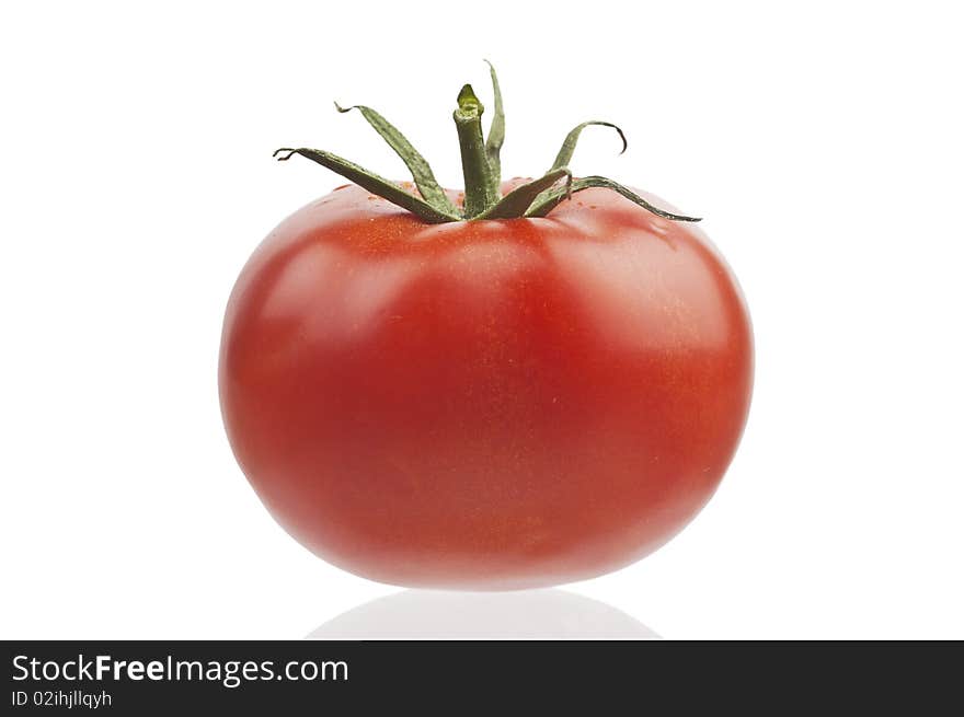 Fresh ripe and juicy tomato on white background (with clipping path). Fresh ripe and juicy tomato on white background (with clipping path)