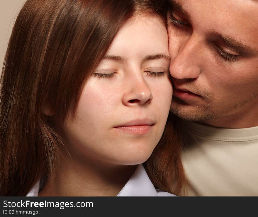 Photo of young couple. studio shot