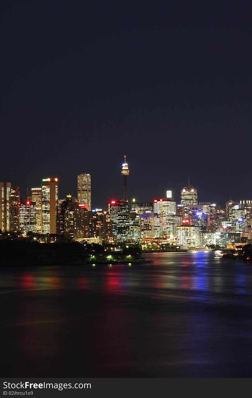 Sydney city lights at night