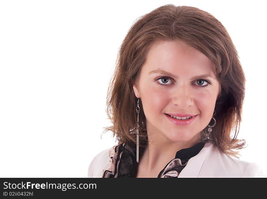 Portrait of beautiful woman in studio