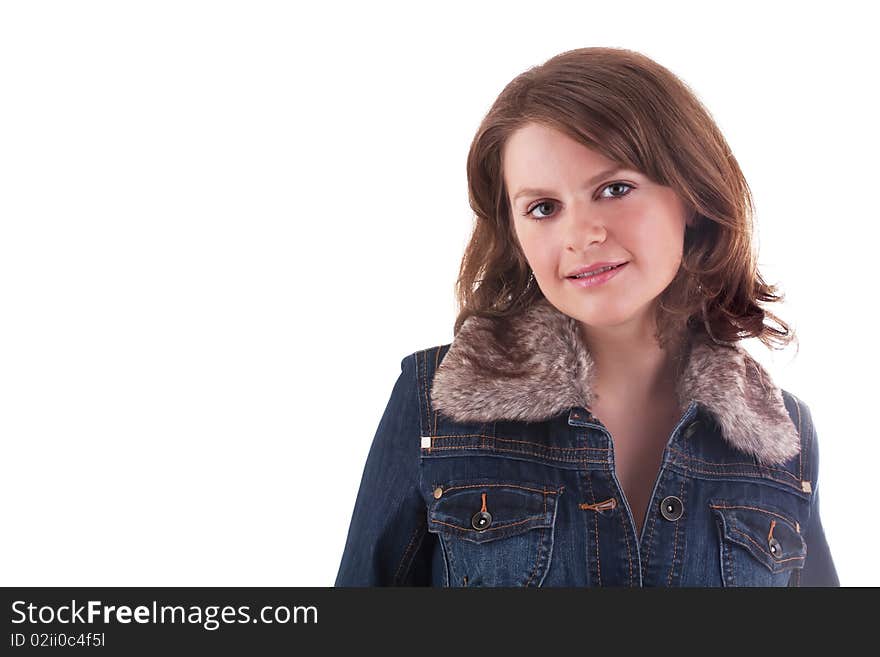 Portrait of beautiful woman in studio