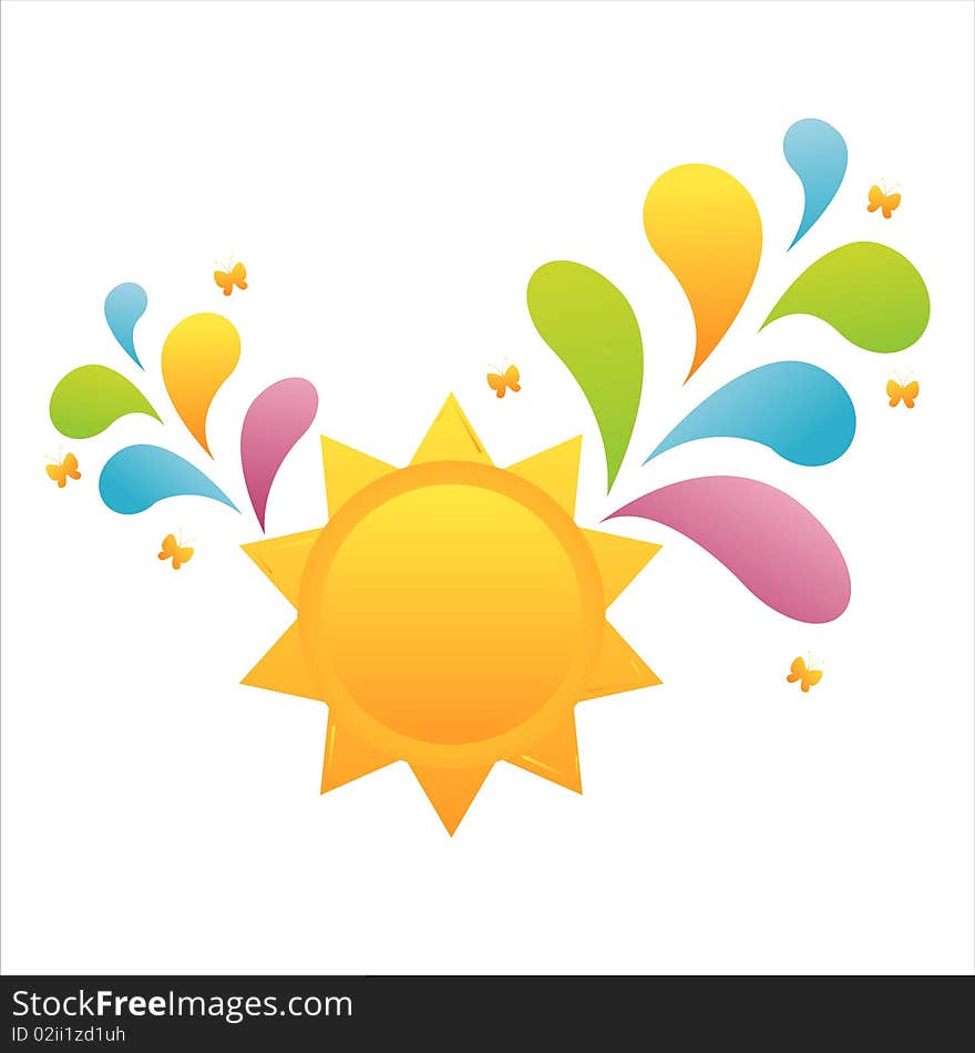 Colorful sun background