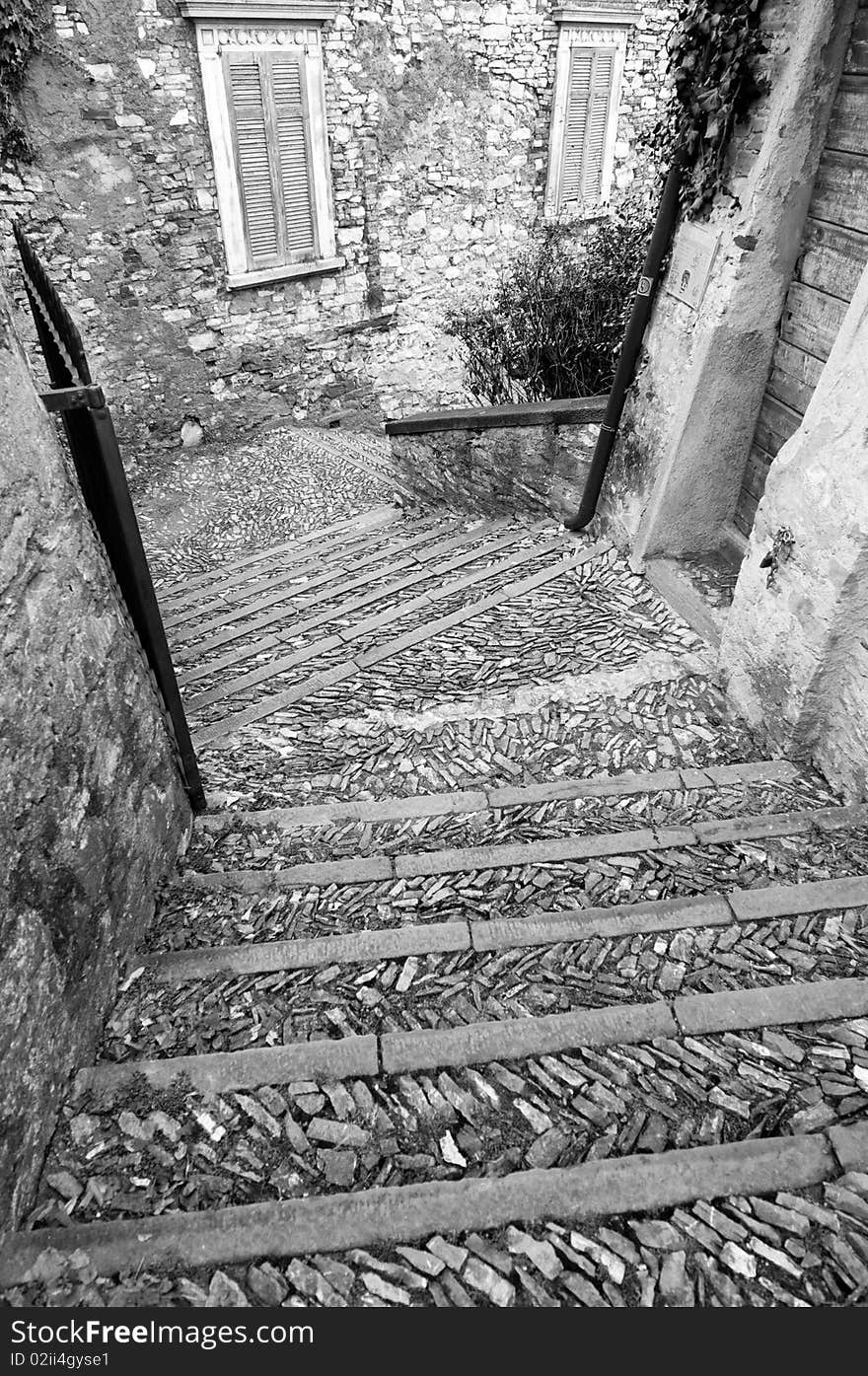 Stone stairway in the old town