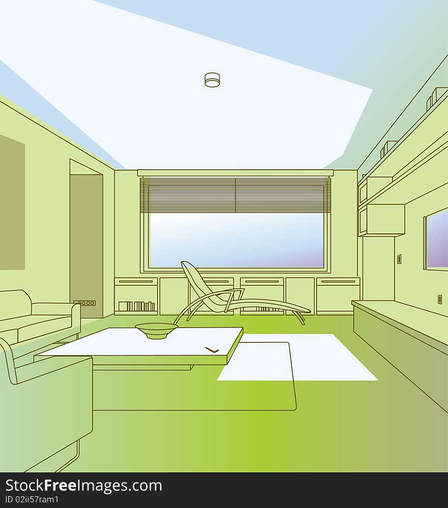 Home light interior. illustration