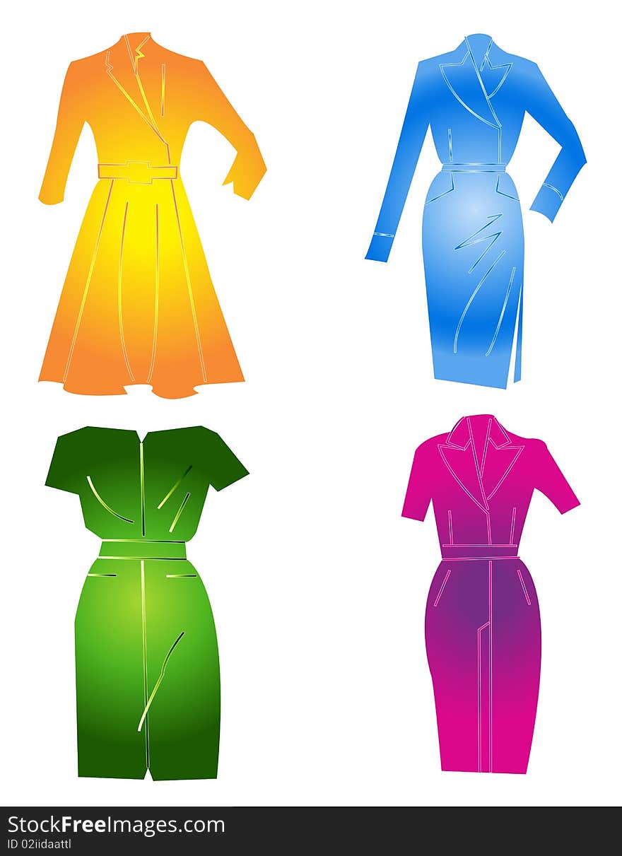 Four Dresses In Color