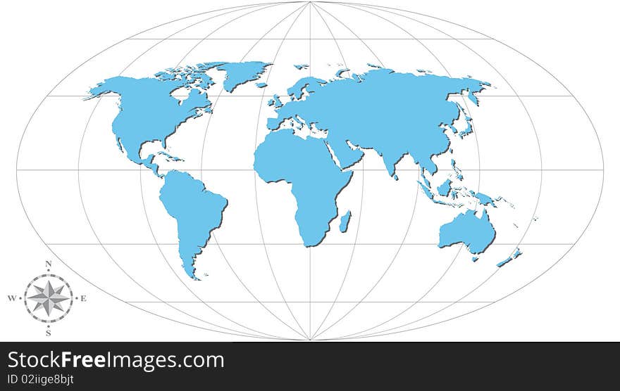 Vector of highly detailed world map