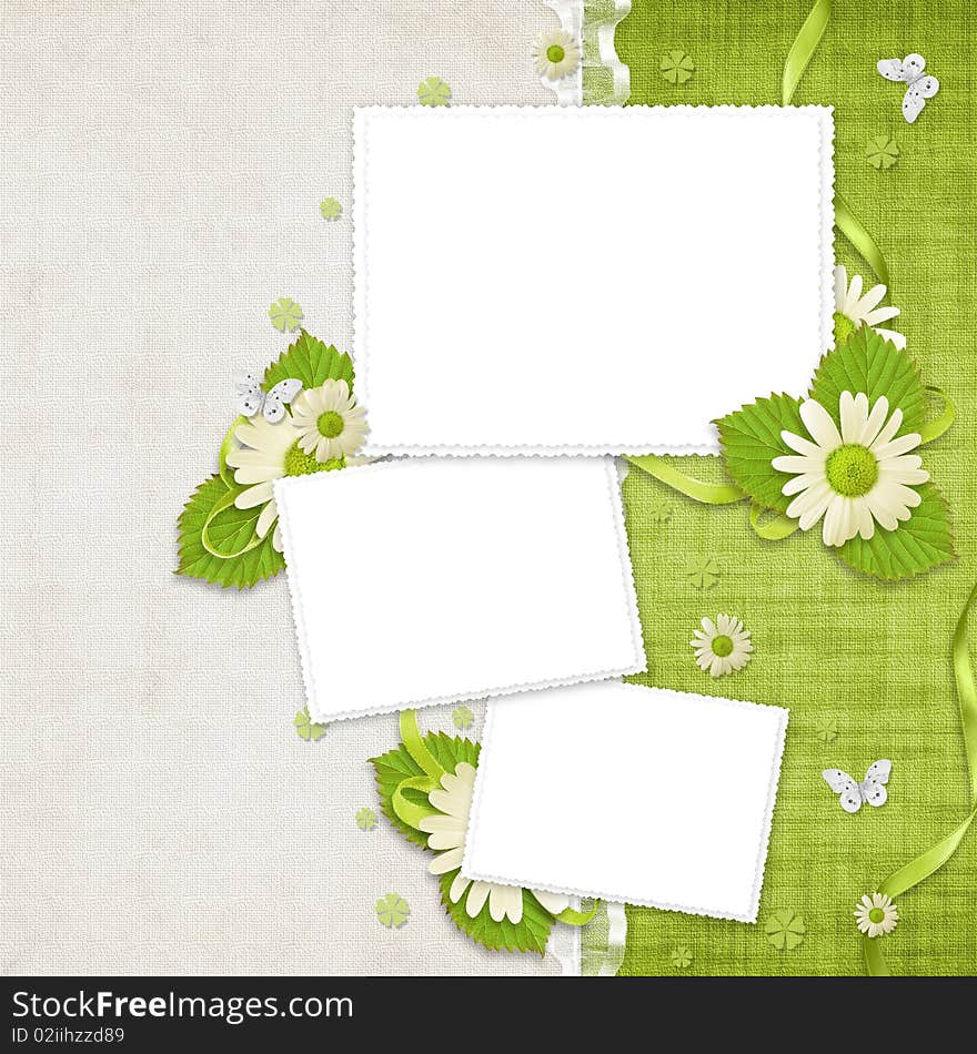 Card for the holiday  with flowers on the abstract background