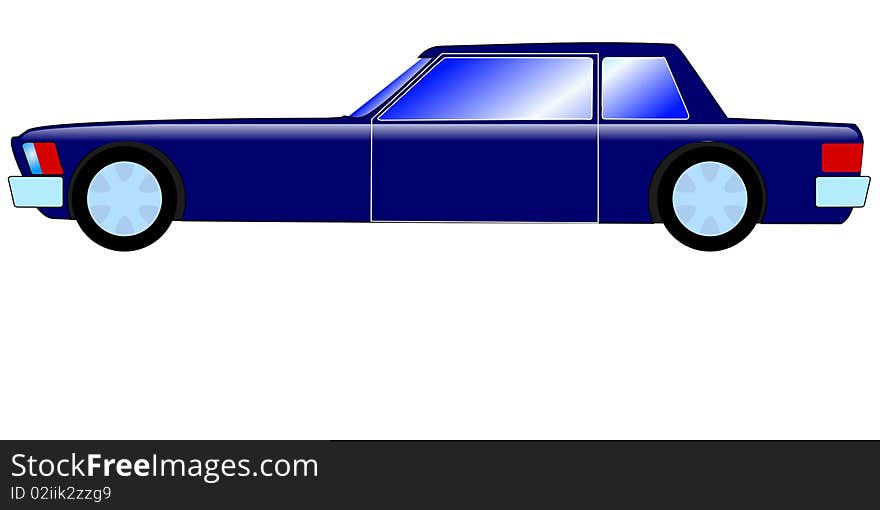 Colored vector illustration of stretch limousine car