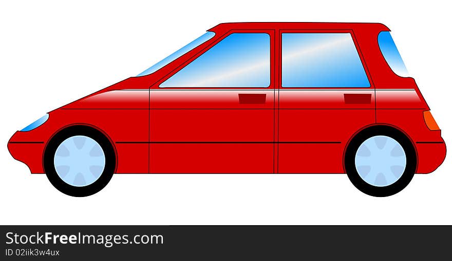 Colored vector illustration of minivan