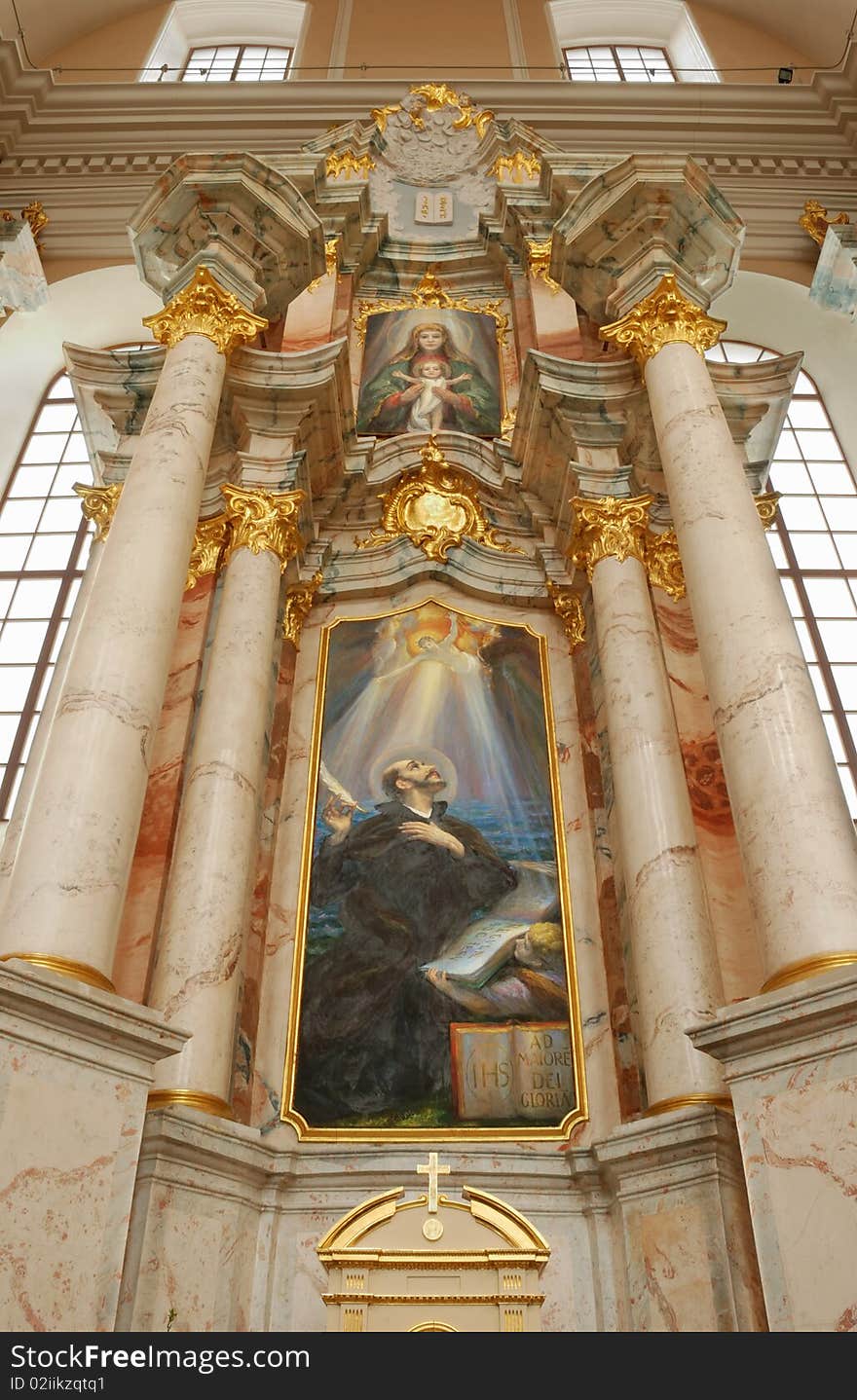 Interior of the St. Casimir's Church in Vilnius, Lithuania. Interior of the St. Casimir's Church in Vilnius, Lithuania.