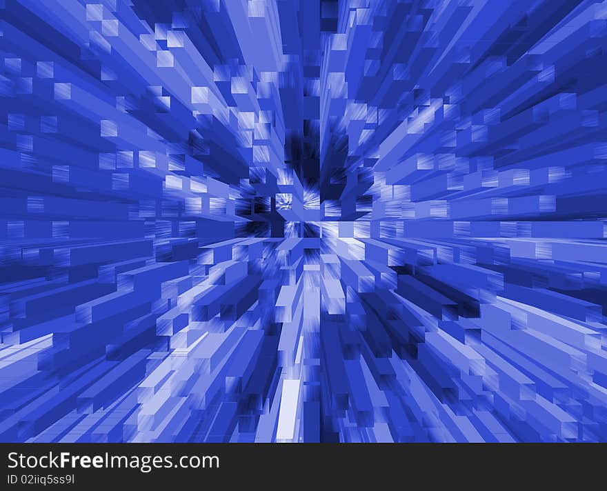 Abstract blue background, made in perspective and space effect