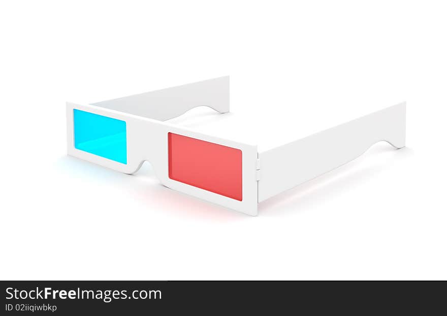 3-D Glasses isolated on white. 3-D Glasses isolated on white