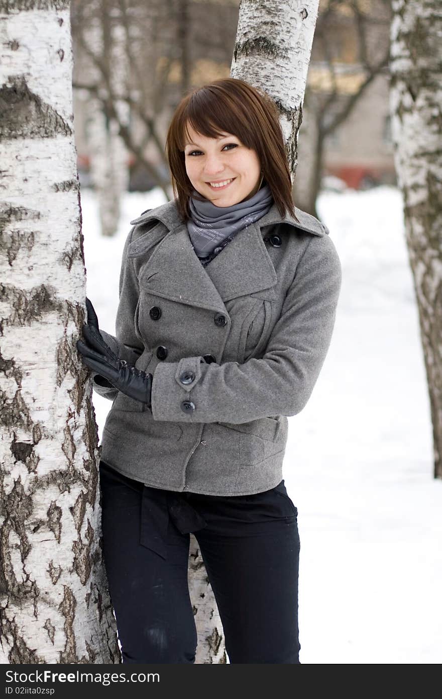 Closeup Portrait Of A Girl Walking