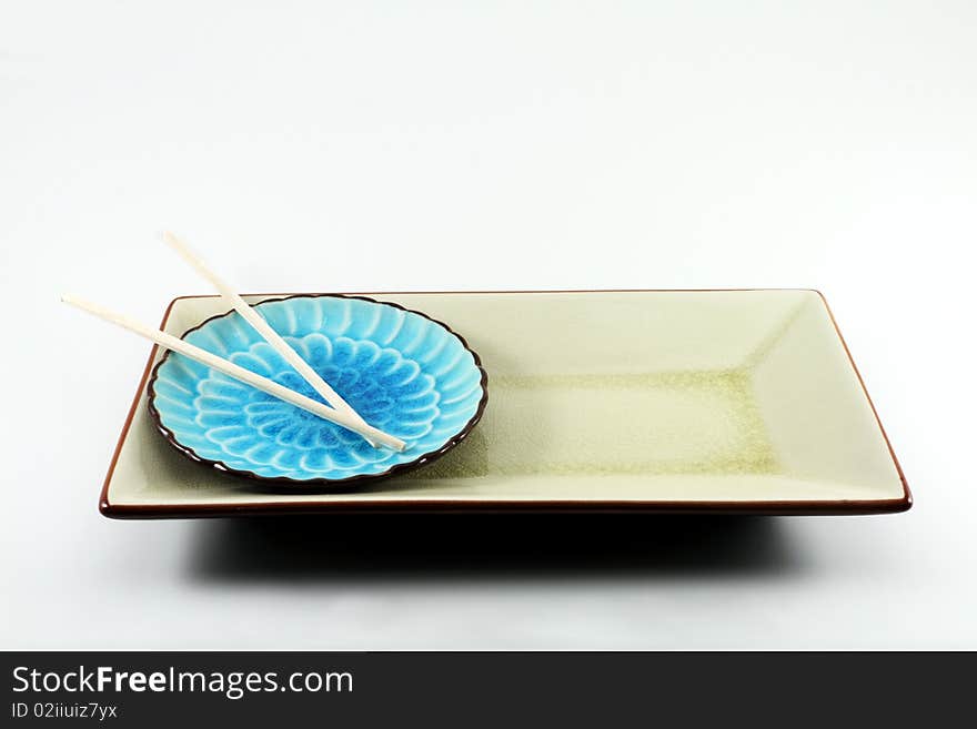 Far Eastern table setting with Chopsticks and Oriental Plates