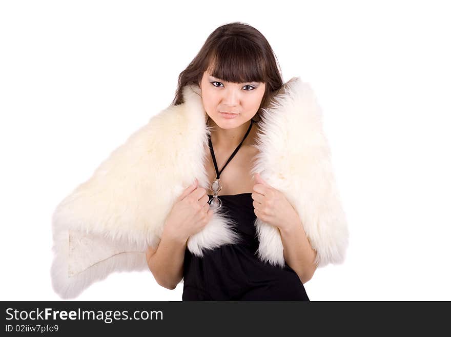 Closeup portrait of a sexy woman in night dress