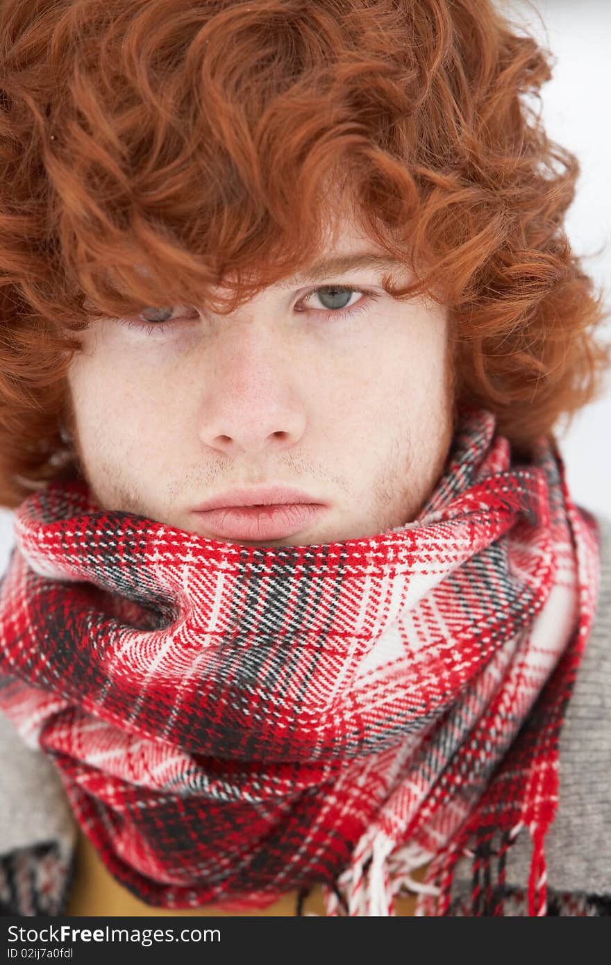 Teenage Boy Wearing Winter Clothes