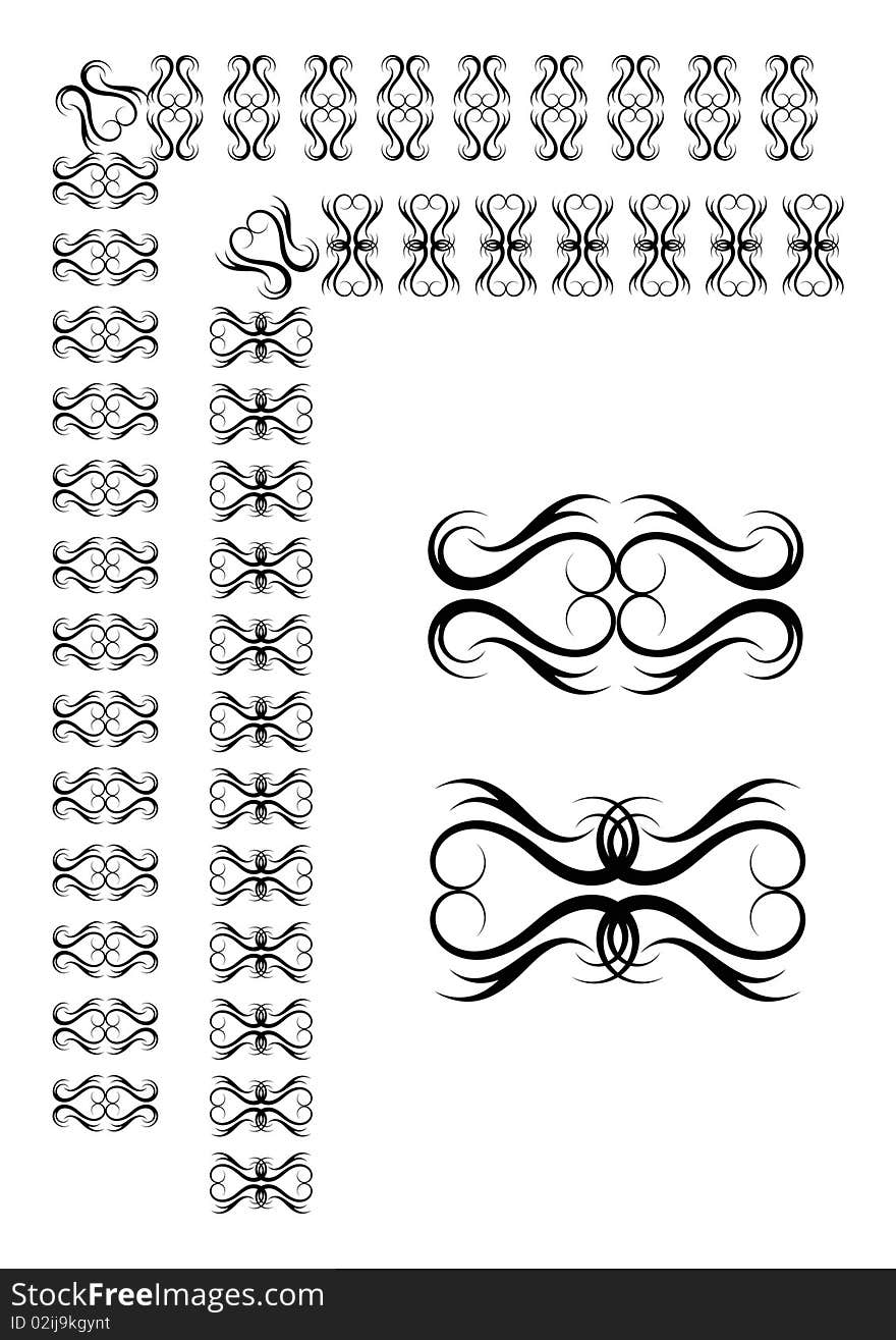 Vector ornamental vintage set for border